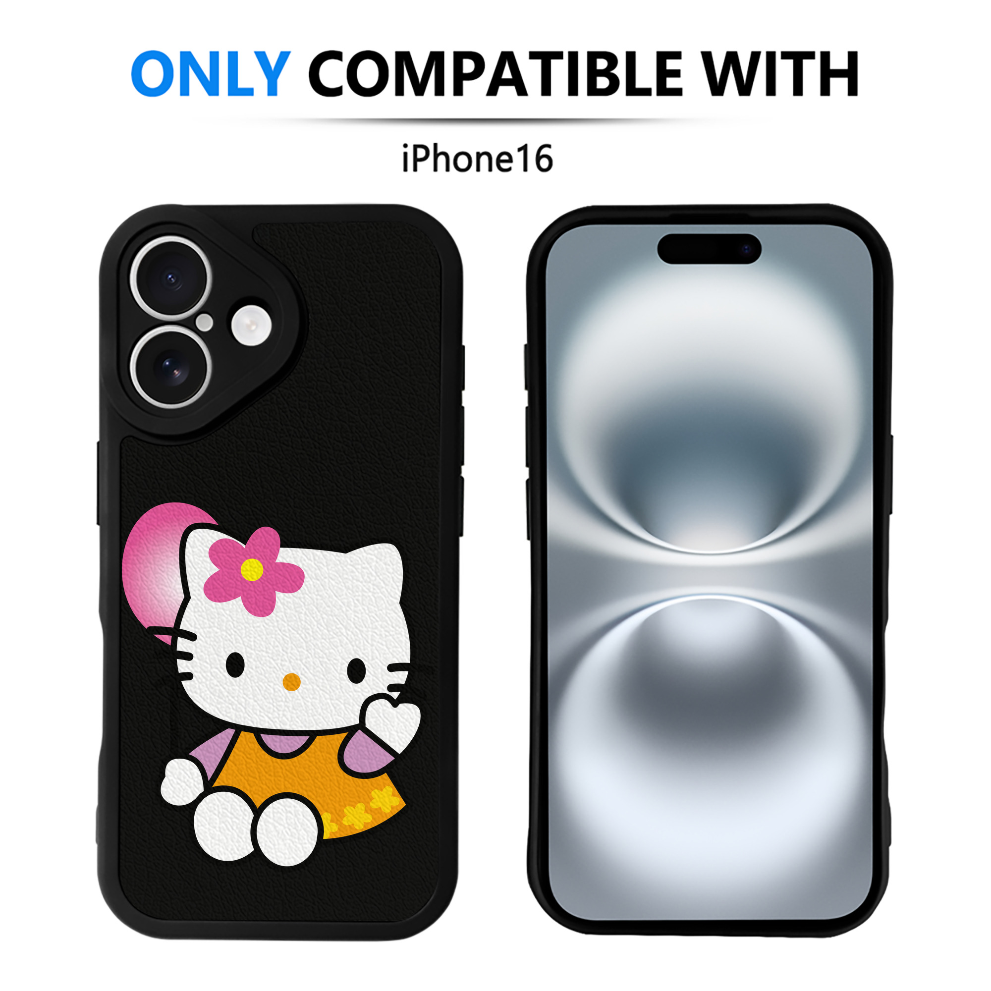 （画像用） Hello Kitty ハローキティ 【iPhone 16シリーズ対応】シリコンスマホケース（レザー調） 材質：シリコン